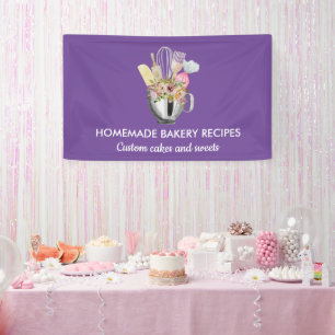 Purple Cream Elegant Minimal Bakery pastry Banner