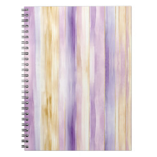 Purple Cream Iris Stripes Notebook