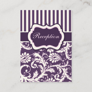 Purple, Cream, Pink Striped Damask Enclosure Card