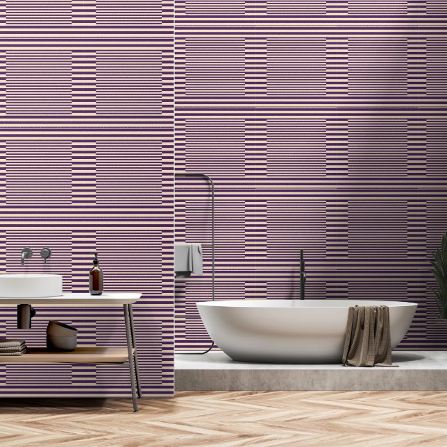 Purple Creme Block Repeat Wallpaper (Bathroom)