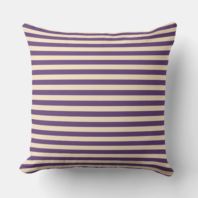 Purple Creme Stripe  Cushion (Front)