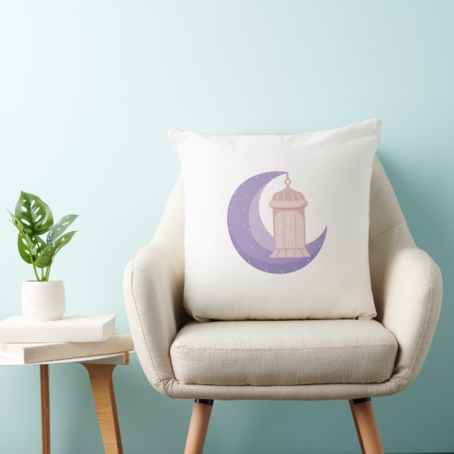 Purple Crescent & Lantern Pillow  (Chair)