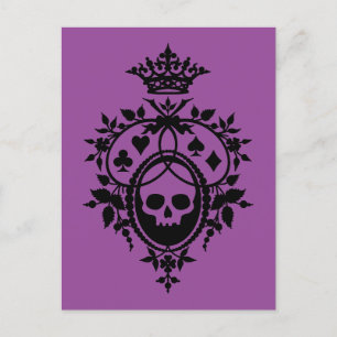 Purple Crest with Skull and Cardsuits Postcard