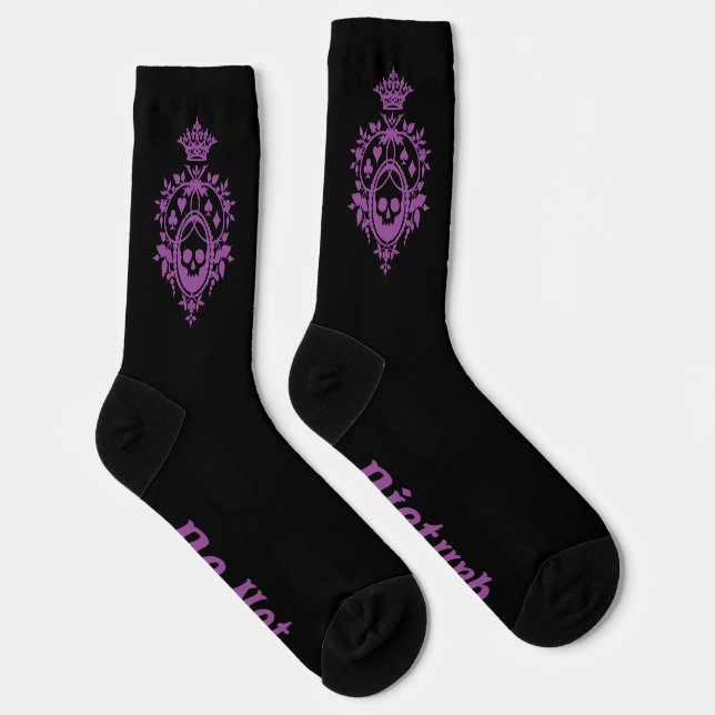 Purple Crest with Skull and Cardsuits Socks (Right)