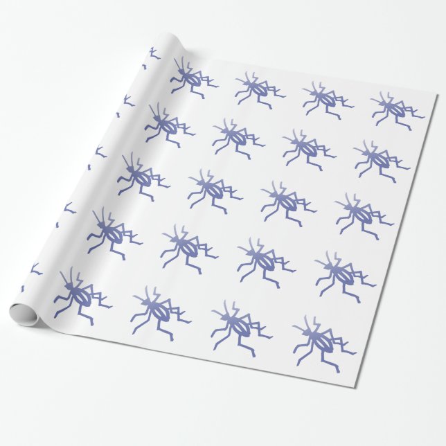 Purple Cricket Gift Wrapping Paper (Unrolled)