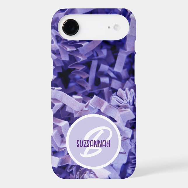 Purple Crinkled Shredded Paper Monogram (Back)