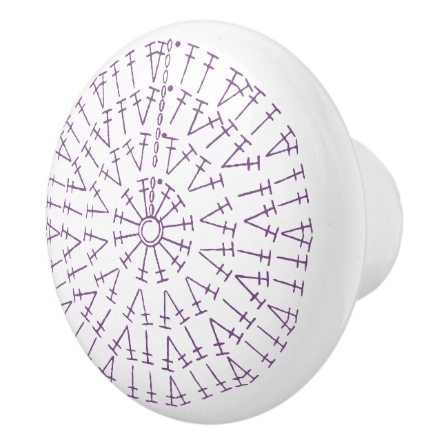 Purple Crochet Chart Ceramic Knob (Right)