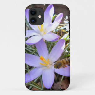 Purple Crocus and The Bee iPhone 5 case