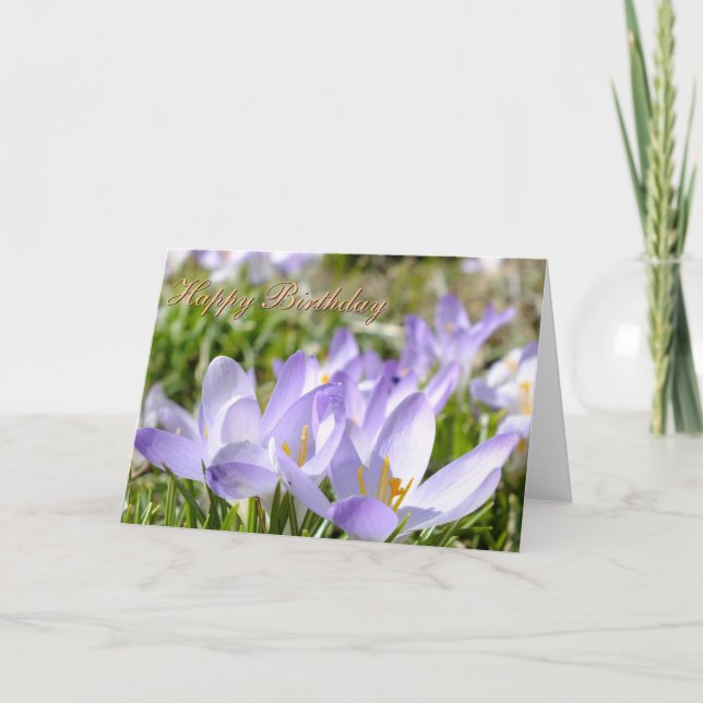 Purple Crocus - Birthday Card -Customise (Front)