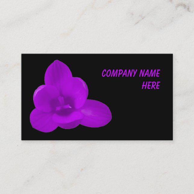 Purple Crocus Customisable Business Card (Front)