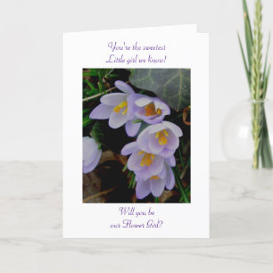 Purple Crocus Flower Girl Request Card