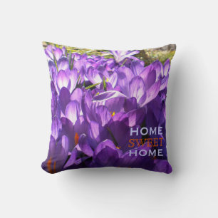 Purple Crocus-Home Sweet Home-Pillow *Personalise* Cushion