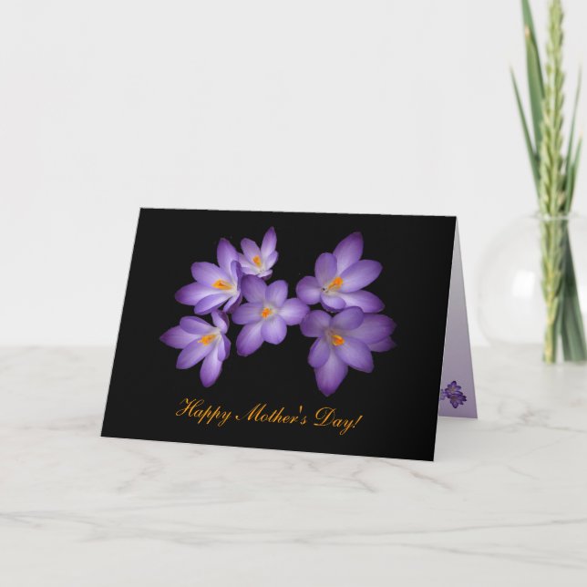 Purple Crocus Mother's Day Card (Front)