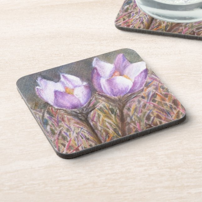 PURPLE CROCUSES COASTERS (Left Side)