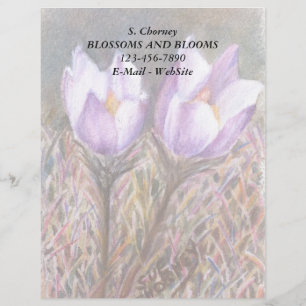 PURPLE CROCUSES CUSTOMIZABLE LETTERHEAD