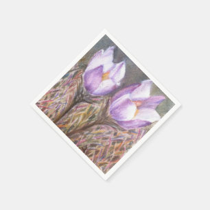 PURPLE CROCUSES PAPER NAPKINS