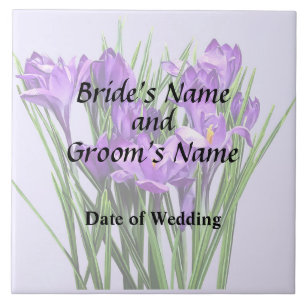 Purple Crocuses Wedding Products Ceramic Tile