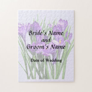 Purple Crocuses Wedding Products Jigsaw Puzzle