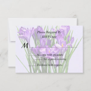 Purple Crocuses Wedding Products RSVP Card