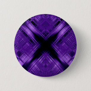 Purple cross and grid 6 cm round badge