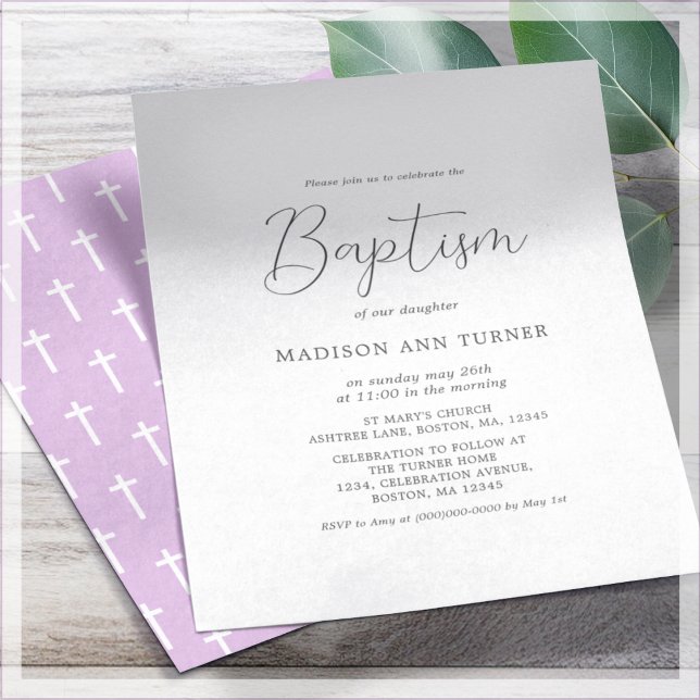 Purple Cross | Baptism Budget Invitation Flyer (Creator Uploaded)