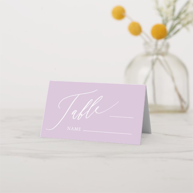 Purple Cross Girl Baptism Folded Place Card (Front)