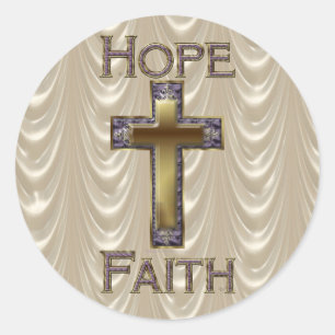 Purple Cross Hope, Faith Stickers