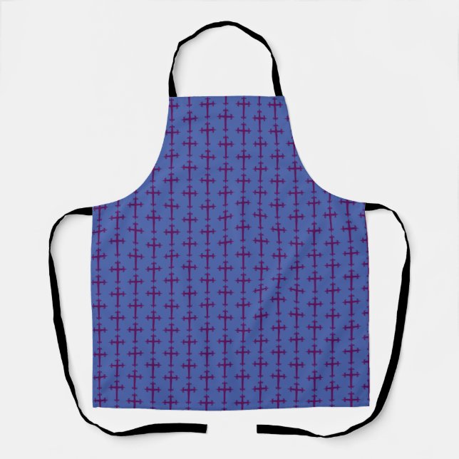 Purple Cross Lenten and Advent Devotional Art Apron (Front)