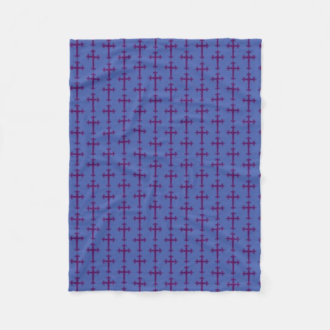 Purple Cross Lenten and Advent Devotional Art Fleece Blanket (Front)