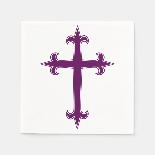 Purple Cross Lenten and Advent Devotional Art Napkin (Front)