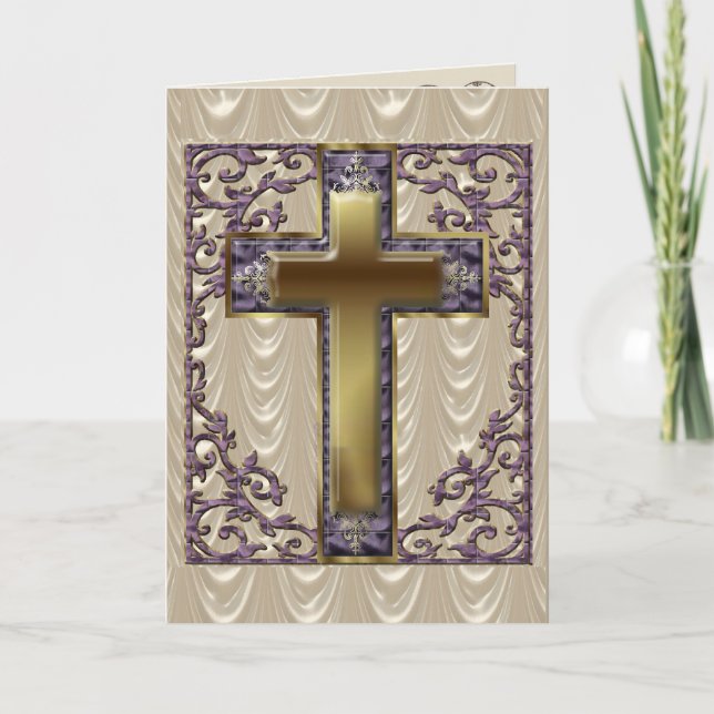Purple Cross Lined Card (Front)