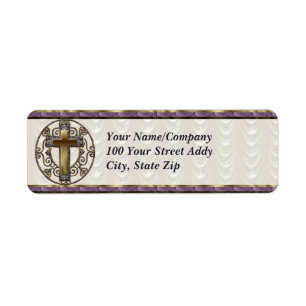 Purple Cross Return Address Label