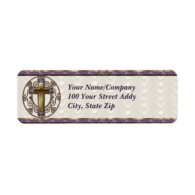 Purple Cross Return Address Label (Front)