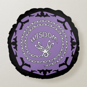 Purple Crown Chakra "Wisdom" Dragonfly Round Cushion