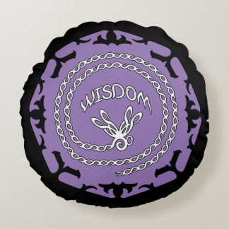 Purple Crown Chakra "Wisdom" Dragonfly Round Cushion