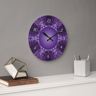 Purple Crown Jewel Large Clock