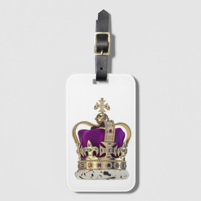 Purple crown luggage tag (Front Vertical)