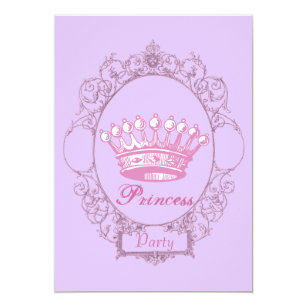 Purple Crown Princess Birthday Party invitation