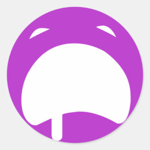 Purple Crying Emoticon Classic Round Sticker