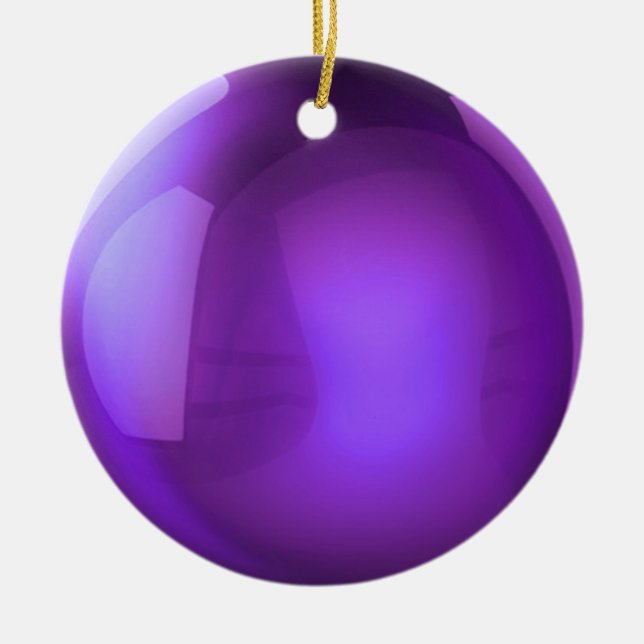 Purple Crystal Ball Ceramic Ornament (Front)