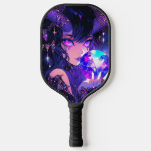 Purple Crystal Ball Demon Anime Girl Pickleball Paddle