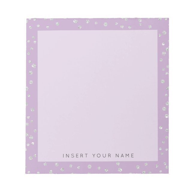 Purple Crystal Confetti Notepad 5.5" x 6" (Front)
