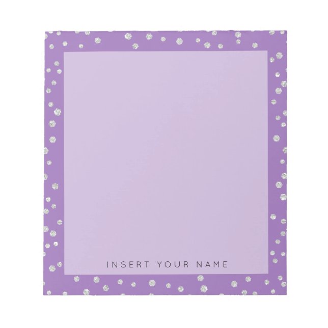 Purple Crystal Confetti Notepad 5.5" x 6" (Front)