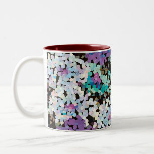Purple Crystal Floral Blooms Two-Tone Coffee Mug