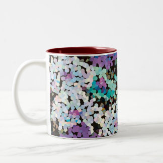 Purple Crystal Floral Blooms Two-Tone Coffee Mug