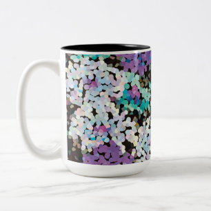 Purple Crystal Floral Blooms Two-Tone Coffee Mug