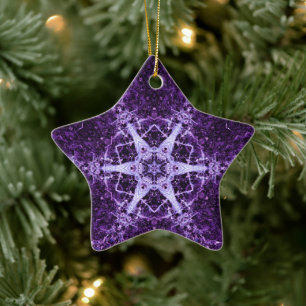 Purple Crystal Jewel Star Memory Ornament