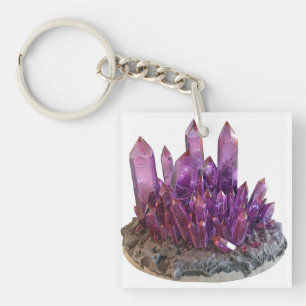 purple crystal key ring