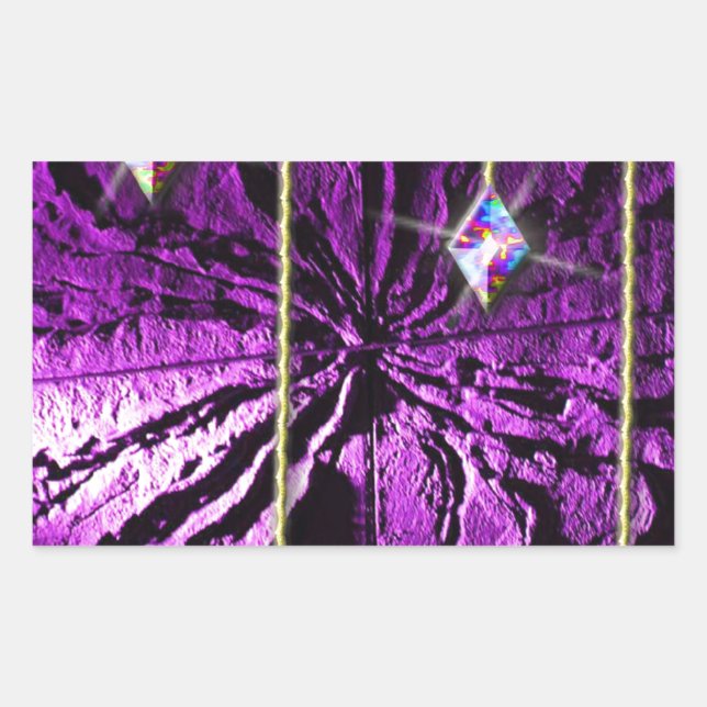 Purple Crystal Passion Rectangular Sticker (Front)