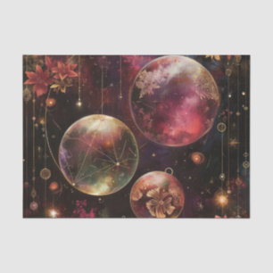 Purple Crystal Planet Galaxy Floral Cosmic Tissue Paper